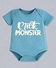 BLUSHES 100% Cotton Knit Half Sleeves Milk Monster Text Printed Onesie - Turquoise