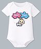 BLUSHES 100% Cotton Knit Half Sleeve Mom Dad Me Text Printed Onesie - White