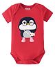 BLUSHES 100% Cotton Knit Half Sleeves Penguin Printed Onesie - Red