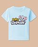 BLUSHES 100% Cotton Knit Half Sleeves Baby Elephant Text Printed Tee - Aqua Blue