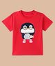 BLUSHES 100% Cotton Knit Half Sleeves Penguin Printed Tee - Red