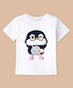 BLUSHES 100% Cotton Knit Half Sleeves Penguin Printed Tee - White