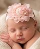 BOOP Pearl Embellished Floral & Bow Applique Detailed Headband - Peach