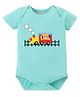 BLUSHES 100% Cotton Knit Half Sleeves Train & Teddy Printed Onesie - Sea Green