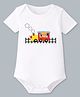 BLUSHES 100% Cotton Knit Half Sleeves Train & Teddy Printed Onesie - White