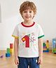 TRENDY ZONE Cotton Knit Half Sleeves 1 Numericals Printed Tee - White