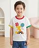TRENDY ZONE Cotton Knit Half Sleeves 3 Numericals Printed Tee - White
