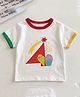 TRENDY ZONE Cotton Knit Half Sleeves 4 Numericals Printed Tee - White