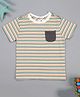 TRENDY ZONE Cotton Knit Half Sleeves Striped Tee - Multi Colour