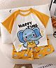 TRENDY ZONE Cotton Knit Half Raglan Sleeves Elephant Printed Tee & Shorts Set - Yellow