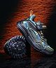 asian Abstract Designed Lace Up Shoes - Olive Black & Yellow