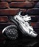 asian Abstract Designed Lace Up Shoes - White & Black