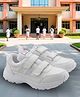 asian Solid  Velcro Closure School Shoes - White