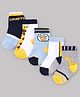 Cute Walk by Babyhug Knit Anti-Bacterial Ankle Length  Socks With Giraffe Design Pack of 5 - White, Light Blue & Grey