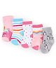 Cute Walk by Babyhug Knit Anti-Bacterial Ankle Length Striped Socks With Polka Dot & Unicorn Design Pack of 5 - Pink, White & Grey