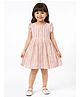 Nottie Planet Cotton Knit Half Sleeves Striped Dress - Baby Pink