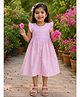 Nottie Planet Cotton Knit Half Sleeves Striped Dress - Pink