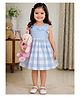 Nottie Planet Cotton Knit Sleeveless Checked Dress - Blue