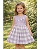 Nottie Planet Cotton Knit Sleeveless Checked Dress - Violet