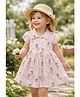 Nottie Planet Cotton Knit Half Sleeves Girl Printed Dress - Light Pink