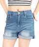 Olele Denim Woven Washed Shorts - Blue