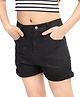 Olele Denim Woven Solid Shorts - Black