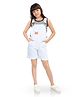 Olele Denim Woven Sleeveless Solid Dungaree - White