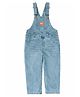 Olele Denim Woven Sleeveless Washed Dungaree - Blue