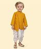 ETHNIKS NEURON Cotton Woven Full Sleeves Geometric Motifs Embroidered Dhoti Kurta Set - Mustard