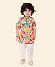 ETHNIKS NEURON Silk Woven Half Sleeves Abstract Printed Kurta Pyjama Set - Multi Colour
