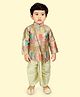 ETHNIKS NEURON Cotton Woven Full Sleeves Patola Printed Dhoti Kurta Set - Pista Green