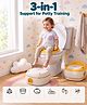 Babyhug 3-in-1 Potty Chair for Toddlers - White & Yellow| Potty Chair, Potty Seat, Step Stool| Removable Potty Bowl| Comfortable Seat| Stable Base| Splash Guard| Easy to Clean