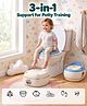 Babyhug 3-in-1 Potty Chair for Toddlers - White & Blue| Potty Chair, Potty Seat, Step Stool| Removable Potty Bowl| Comfortable Seat| Stable Base| Splash Guard| Easy to Clean