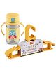 Jaypee Little Buddy Combo PU Insulated 350ml Stainless Steel Sipper & Set of 6 Kids Wardrobe Hangers Combo, Yellow