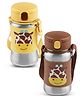 Jaypee Earthy Junior Insulated 350ml Stainless Steel Sipper Combo for Kids, Yellow & Brown (Set of 2)