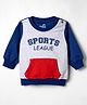 Doodle Poodle Cotton Knit Sweatshirt with Full Sleeves and Sports League Print - Red