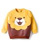 Doodle Poodle 100% Cotton Knit Sweatshirt with Full Sleeves and Lion Print - Yellow