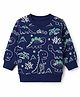 Doodle Poodle Looper Knit Full Sleeves Dino Printed Sweatshirt - Navy Blue