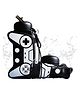 FunBlast Foldable Sipper Water Bottle for Girls, Boys  550 ml (Black)