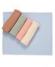 Zoe 100% Cotton Muslin Washcloths for Baby Pack of 5 - Multicolour| Crinkle Muslin Fabric| Single Layer| Soft & Breathable| Reusable Face Towels| Machine Washable