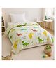 Morado Glace Cotton Single Bed Duvet Cover 60x90 Inches , Soft, Breathable & Durable Rajai Cover , Zipper Closure & Corner Ties , Little Dino