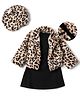 Mark & Mia Frock and Jacket with Full Sleeves and Leopard Print in Black