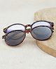 DukieKooky Leopard Designed UV Protected Clip On Round Sunglasses - Brown & Black