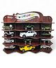 Fiddlys Wooden Toy Car Display Shelf | Car Garage Organizer for 15 Cars | Premium Wood Finish Desktop or Wall Rack for Kids | Ideal Storage for Hot Wheels & Mini Cars (Car Desktop-Brown)