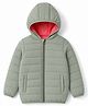 Babyhug Woven Reversible Hooded Jackets with Full Sleeves - Sea Green