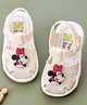 Yellow Bee Mickey & Friends Featuring Minnie Mouse Applique Detailed Button Closure Sandals - Beige