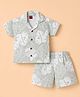 Radutu Cotton Woven Half Sleeves Tropical Theme Printed Co-Ords Shirt & Shorts Set - Light Green
