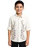 CAVIO Cotton Woven Full Sleeves Floral Printed Shirt - Orange & White