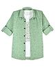 CAVIO Cotton Woven Full Sleeves Floral Printed Shirt With Tee - Green