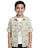 CAVIO Cotton Woven Full Sleeves Floral Printed Shirt With Tee - Sea Green
